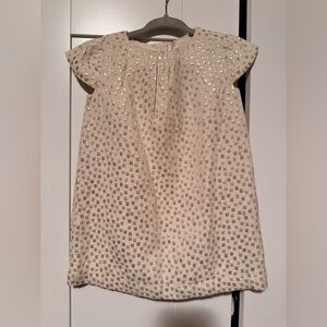 Baby GAP 12-18 Months Cream Gold Metallic Square Dress